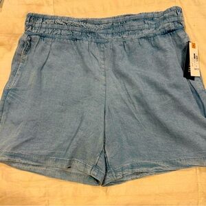 NWT “Land n Sea” Light Blue Women's Shorts 100% Lycocelle Sz XL